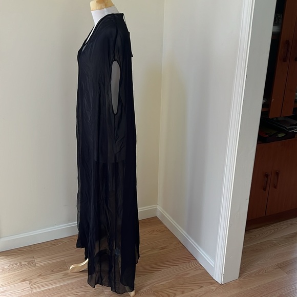 New! Zara medium black longline sheer loose fit blouse. - Picture 6 of 12